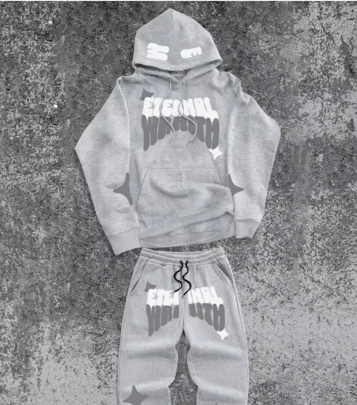 The 2025 Spring and Autumn new men's hoodie set is a casual and fashionable streetwear collection with letter prints